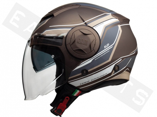 Helmet Demi Jet CGM 129G Chicago Matt Brown (double visor)